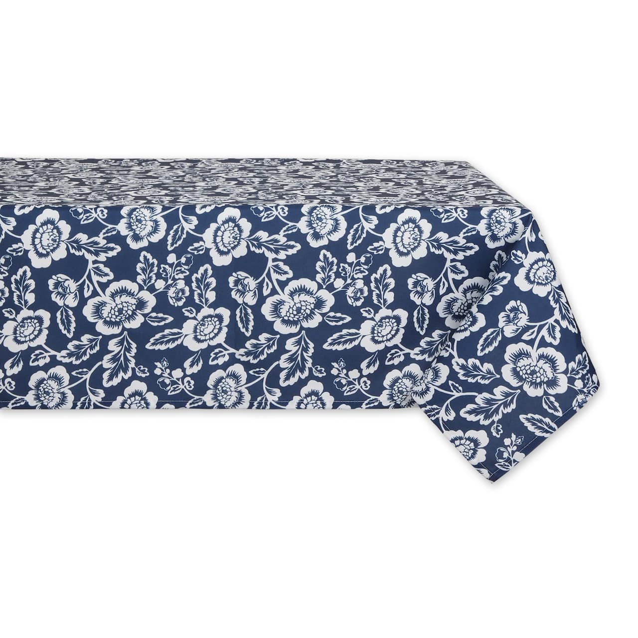 Nautical Blue Floral Print Outdoor Tablecloth, 60" x 84"